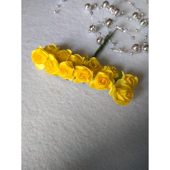 Розочки бумажные в пучках 1,5 см цв. желтый, цена за пучок